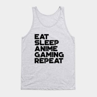 Eat Sleep Anime Gaming Repeat Funny Vintage Retro Tank Top